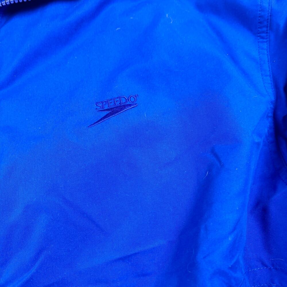 Vintage 00s SPEEDO Full Zip Windbreaker Blue Size Medium Clean - Picture 4 of 10